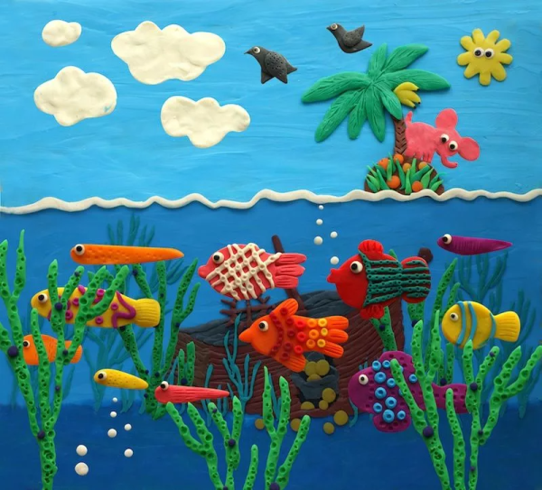 Пластилинография Морское дно