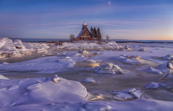 Онега зима белое море