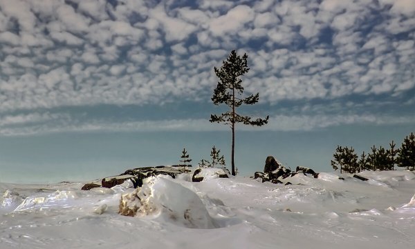 Онега зима белое море