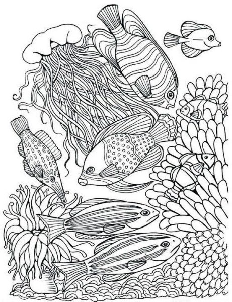 Морские узоры для раскрашивания