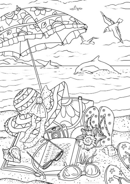 Подводный мир раскраска сложная