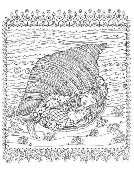 Раскраски антистресс морские обитатели