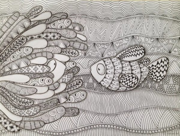 Раскраски антистресс дельфины