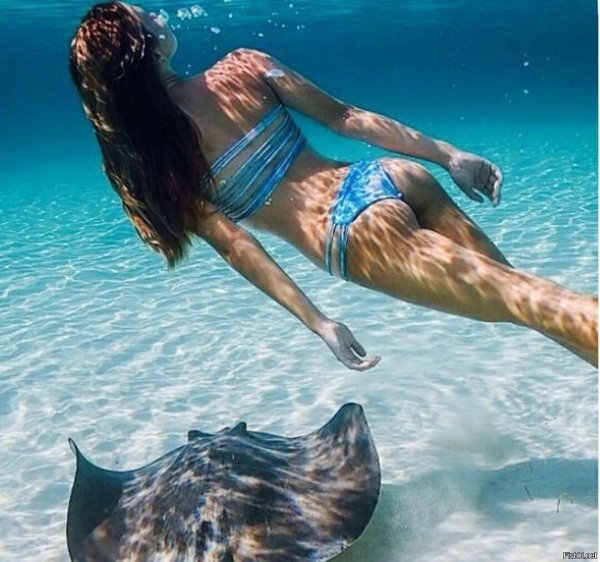 Девушка плывет