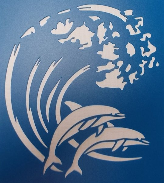 Трафарет дельфинов на стену