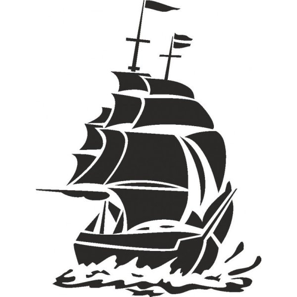 Парусник трафарет