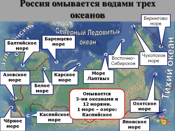 Моря омывающие берега России