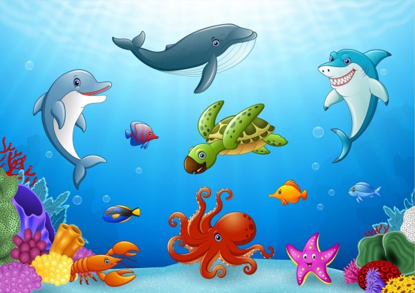Обитатели моря для детей