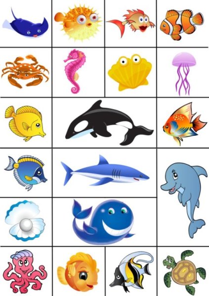 Животные морей и океанов для детей