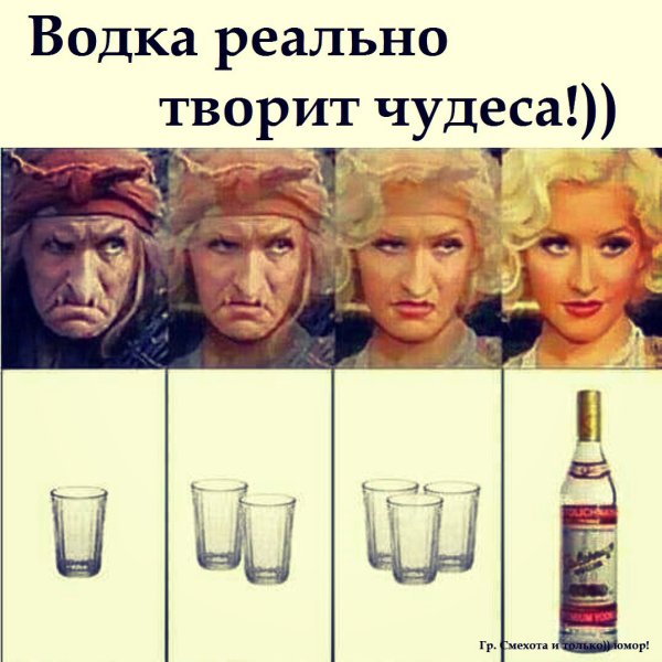 Красота женщины зависит от количества выпитого