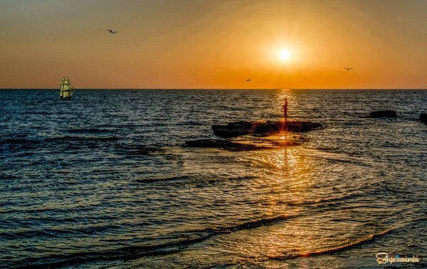 Закат Каспийского моря Кизляр