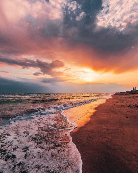 Каспийское море Дербент рассвет