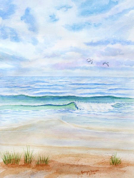 Море акварелью