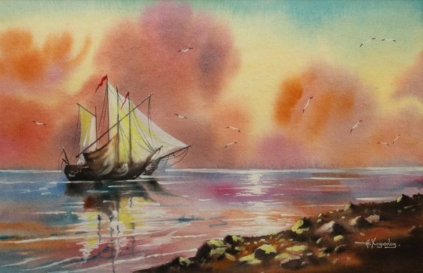 Парусники художник-акварелист