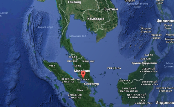 Спорные острова в Южно-китайском море на карте