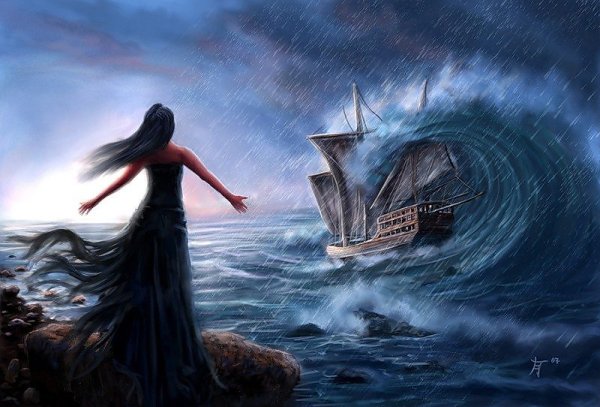 Буря на море