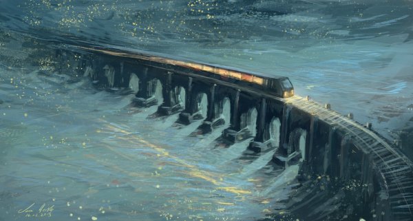 Мост вечером