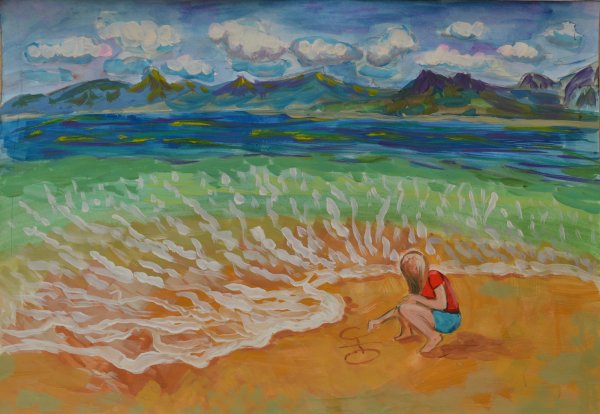 Детский рисунок море