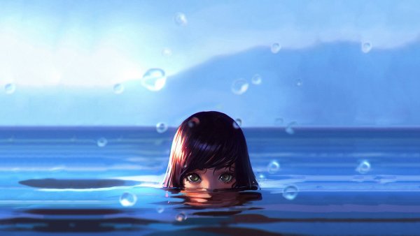 Выглядывает из воды