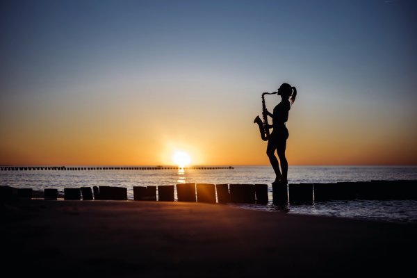 Саксофонист на закате