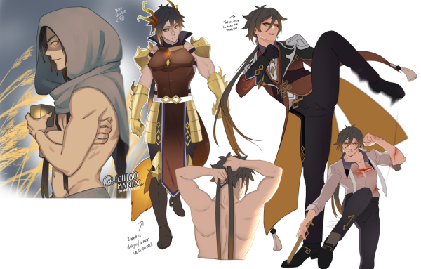 Чун ли и Тарталья 18 Геншин