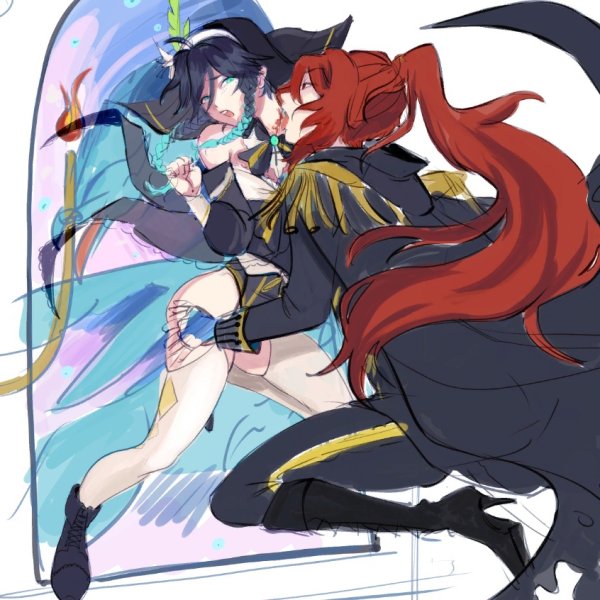 Дилюк и Венти Геншин