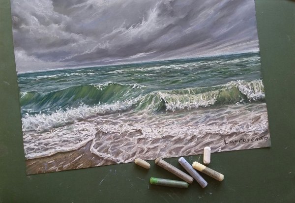 Море пастелью