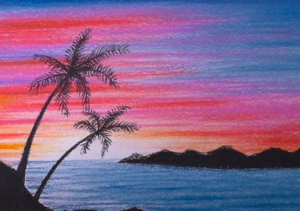 Граттаж восковые мелки