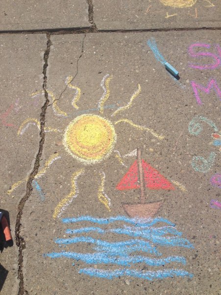 Рисунки на асфальте мелками для детей