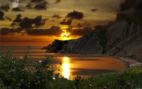 Закат на море