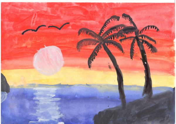 Закат рисунок