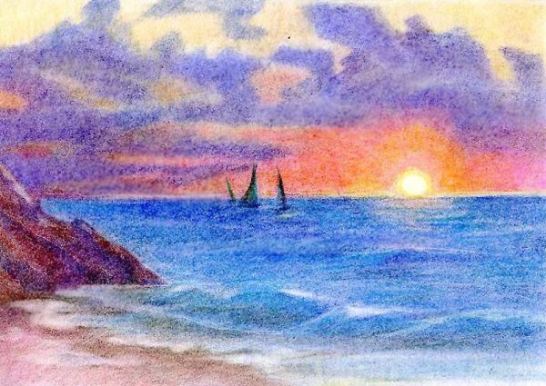 Закат рисунок