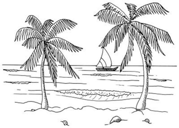 Пляж карандашом