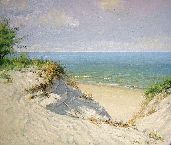 Берег моря живопись