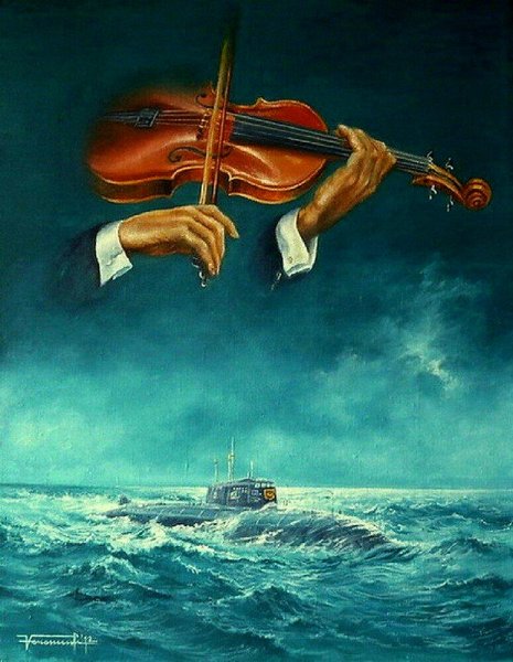 Скрипка и море живопись