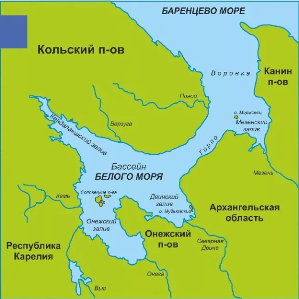 Белое море на политической карте