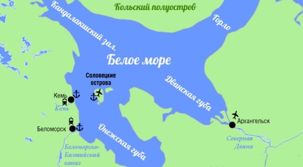 Белое море карта географическая