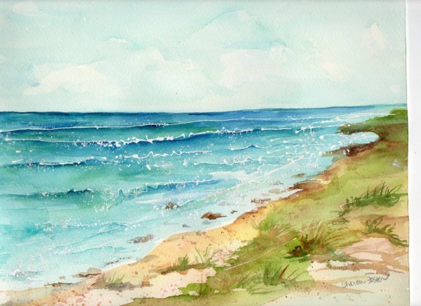 Море акварелью