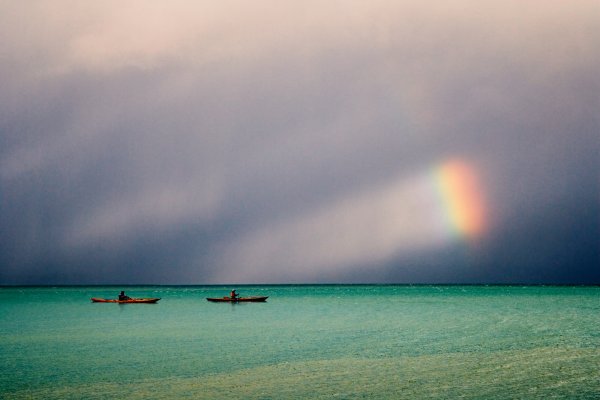 Море небо Радуга