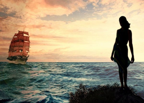 Девушка ждет у моря