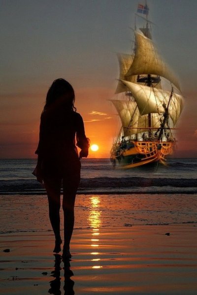 Силуэт уходящего мужчины