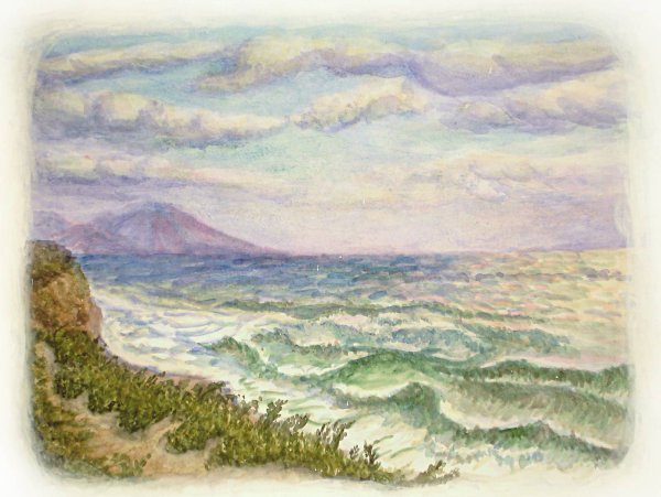 Серое море рисунок