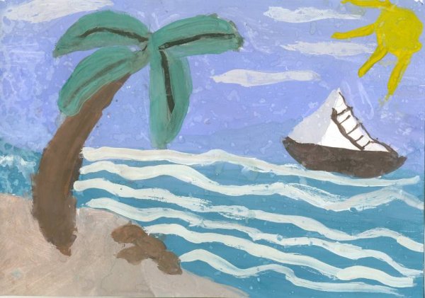 Черное море рисунок карандашом