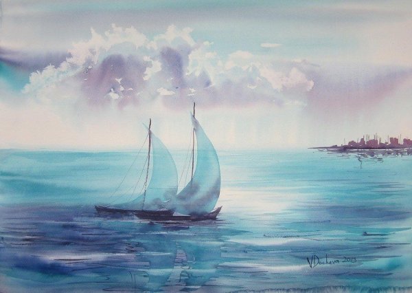 Пляж карандашом