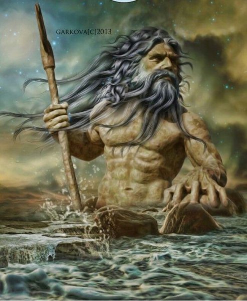 Посейдон Нептун Бог бог дельфинов колесница силуэт - векторное изображение клипарта
