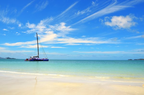 Море пляж яхта