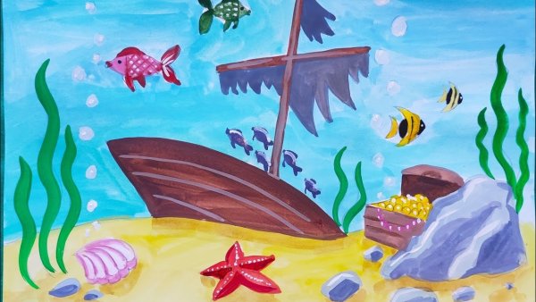 Дети на пляже мультяшные