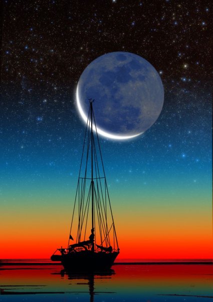 Море Луна парусник
