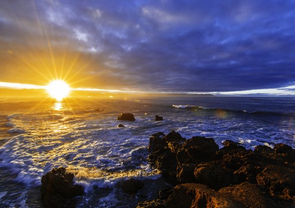 Закат на море