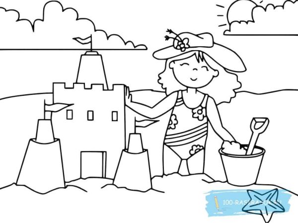 В море. Раскраска